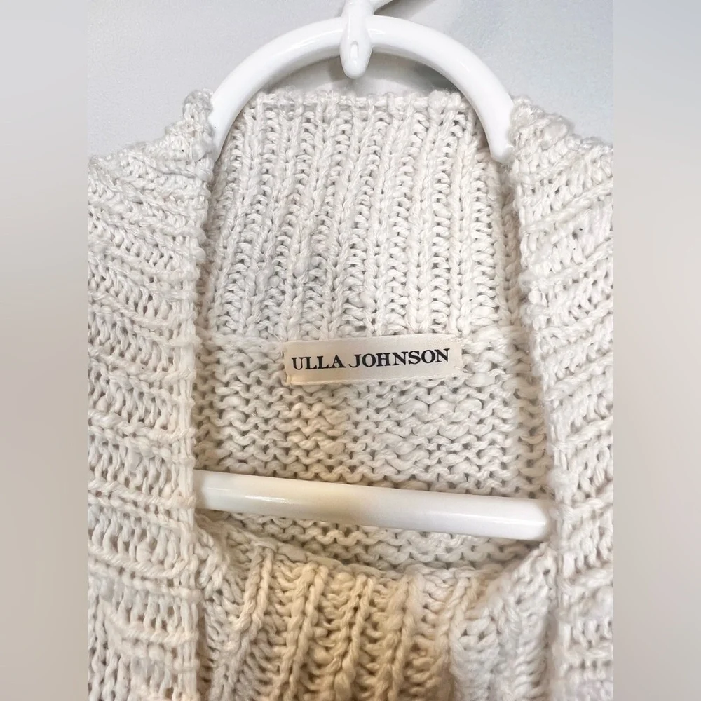 RARE Ulla Johnson Palma Embroidered Knit Peplum Sweater Crocheted Handmade Sz ML - Picture 5 of 8